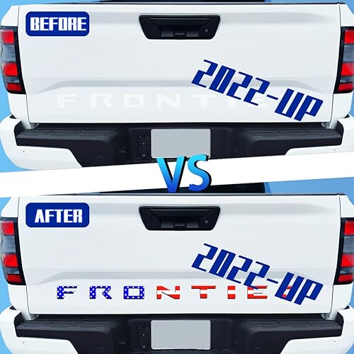 Miniatura 5 de Letras de inserción para portón trasero compatibles con Frontier 2022 2023 3M adhesivo y letras adhesivas 3D en relieve para puerta trasera (bandera