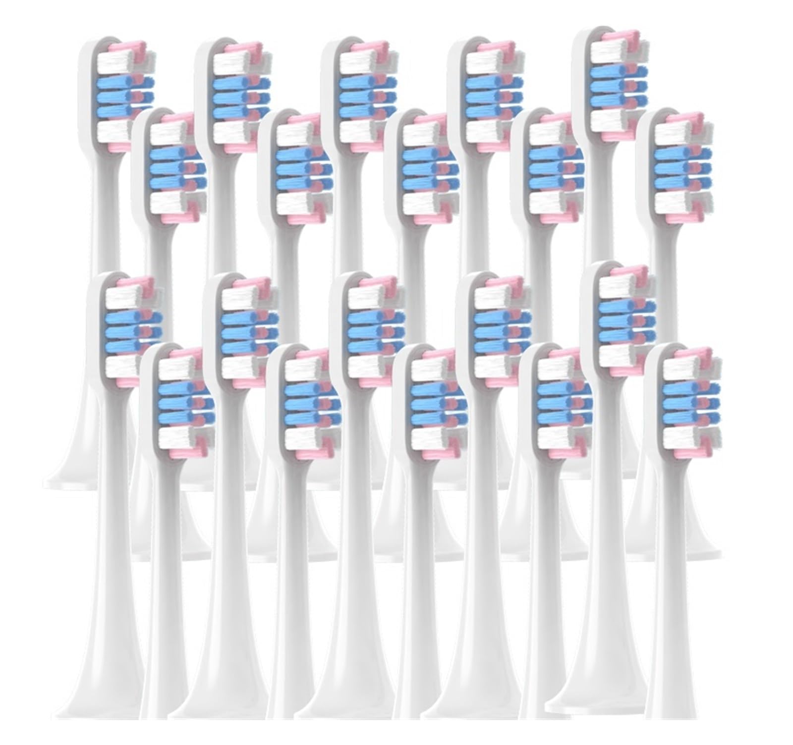 Cabezales 20/50PCS, compatible con Xiaomi, T300 T500 T700 | Cabezales para cepillo dental eléctrico de cerdas suaves, plástico, cerdas de alta densidad(50WhiteBluePink)