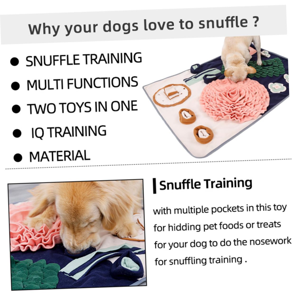 Tappetino Olfattivo Cane Fiore, Giocattolo Alimentazione Lenta per Cani | Feltro, per Addestramento Annusamento e Foraging, Adatto a Pet, Supporta Pasti e Sollievo dallo Stress