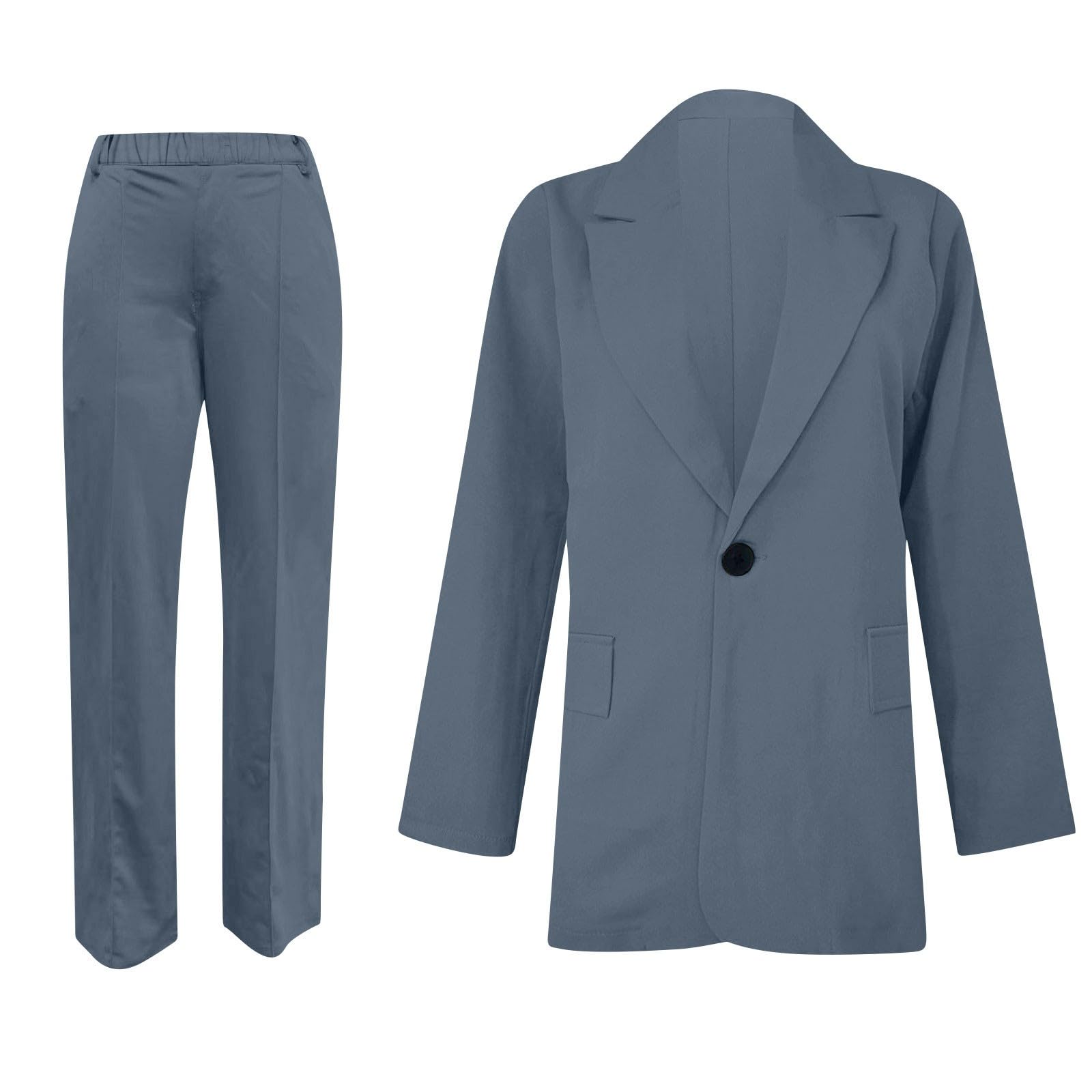 Offre du Jour Revers Costume Ensemble Bureau Affaires à Manches Longues Bouton Formel Veste Pantalon Costume Mince Ample Pantalon Veste Costume Monnaie De Ceinture