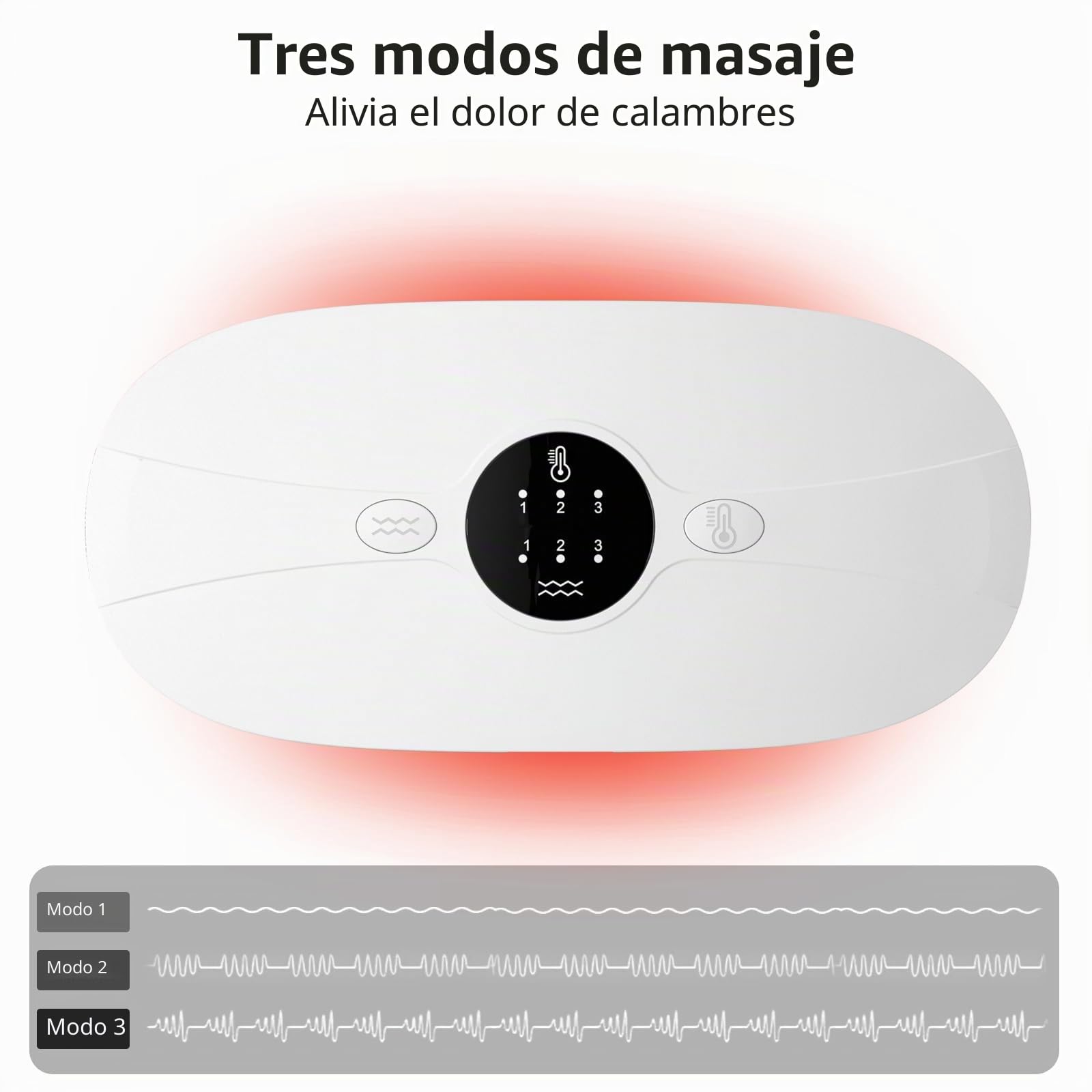 Almohadilla térmica menstrual Cinturón de Calentamiento Eléctrico USB para el Vientre 3 Niveles de Calor y 3 Modos de Masaje,Soporte de Espalda Calentado para Alivio Dolor Menstrual