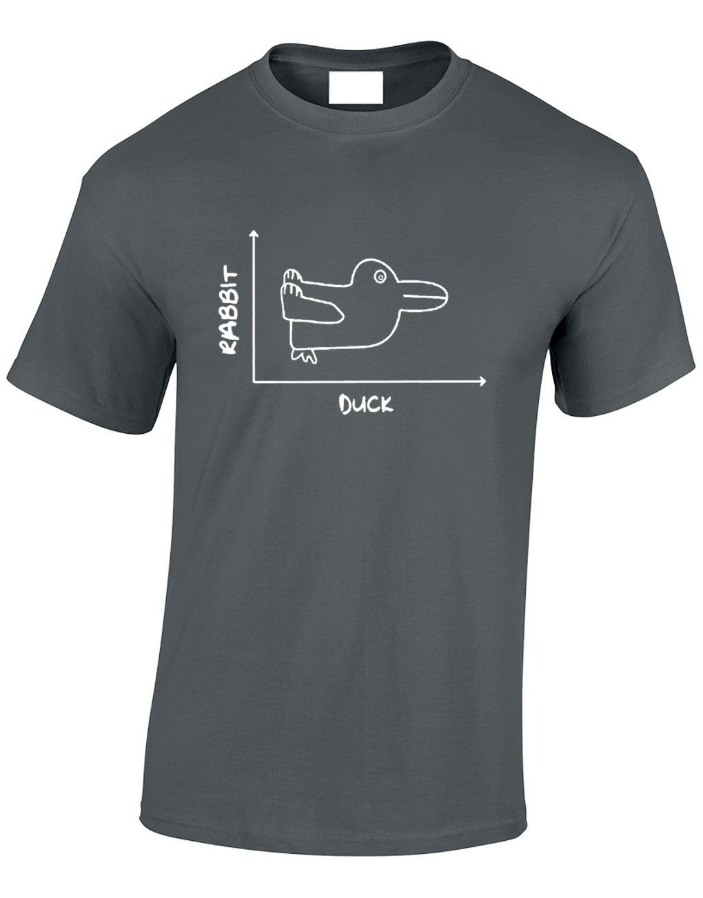 Crown Designs Men's Charcoal Rabbit Duck Graph Chart Cool Funky Geek Nerd For & Teenagers T-Shirts Tops - /Medium