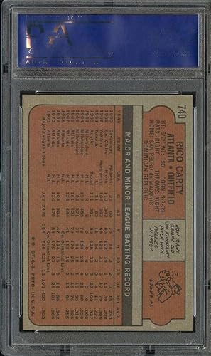 Miniatura 2 de 1972 TOPPS #740 RICO CARTY PSA 8 BRAVES