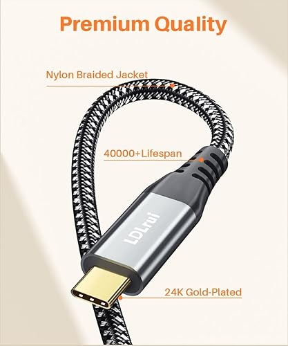 Miniatura 6 de Cable USB C a C 3.2 Gen 2 × 2 de 100 W20 Gbps 6 pies paquete de 2 Salida de video 4K de carga rápida compatible con Thunderbolt 34 para iPhone 15