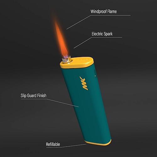 Miniatura 2 de MK Jet-Hue Encendedores recargables y resistentes al viento de varios colores, 10 unidades, para acampar y velas