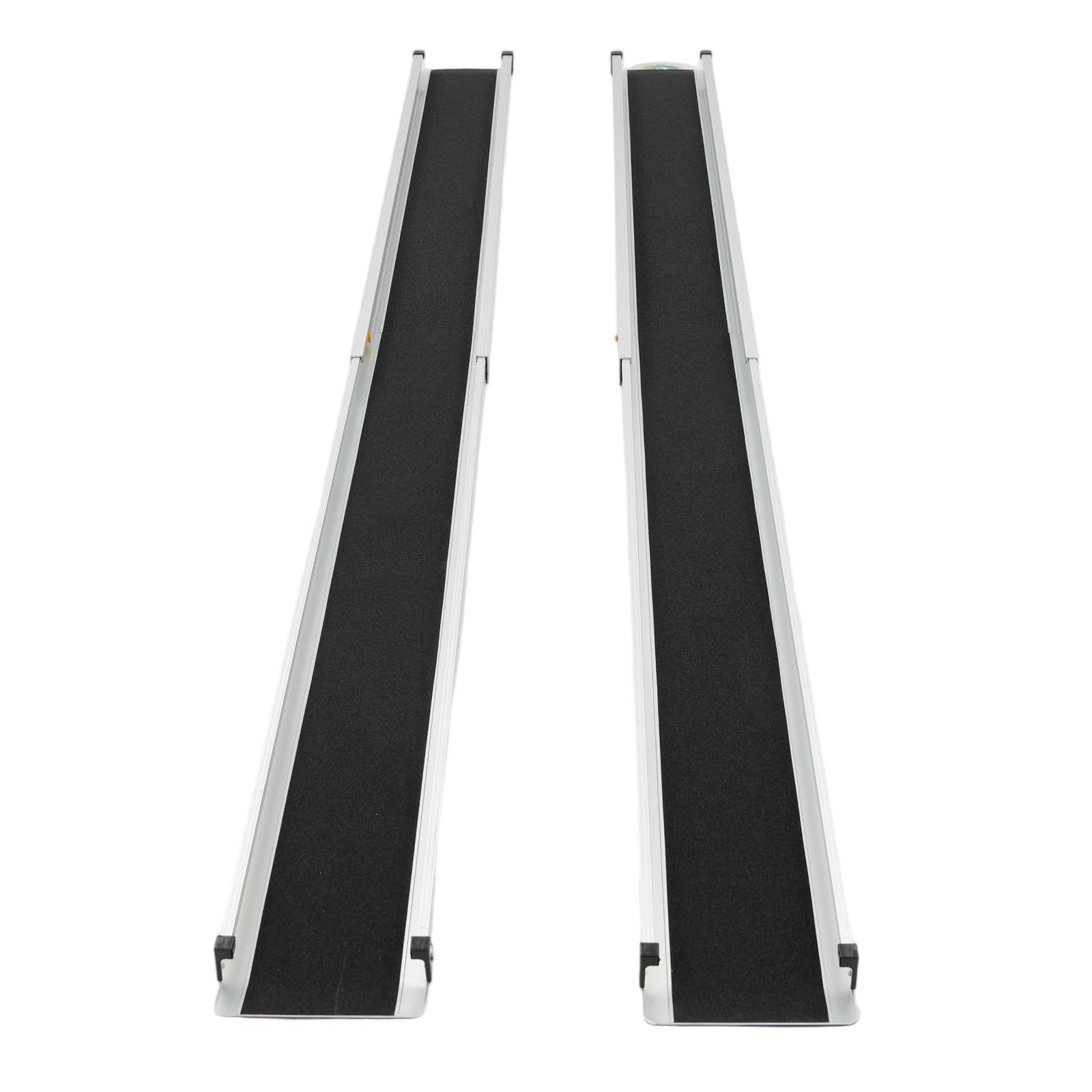 Rampa para silla de ruedas (2 unidades, 244 cm, aluminio, con bolsa de almacenamiento, rampas telescópicas ajustables, hasta 300 kg), color plateado