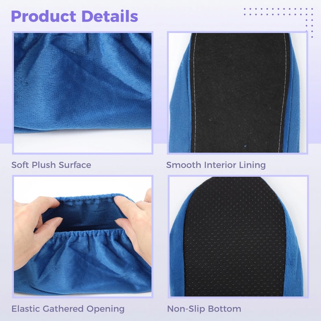 Générique Lot de 11 paires de couvre-chaussures en tissu peluche pour adultes, réutilisables pour l'intérieur, semelles épaissies antidérapantes pour la maison, le local machine, 11 couleurs