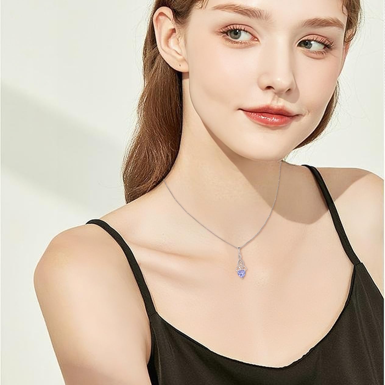 Infinity Celtic Knot Necklace for Women 925 Sterling Silver Birthstone Pendant Irish Jewelry Gifts for Her - Image 2