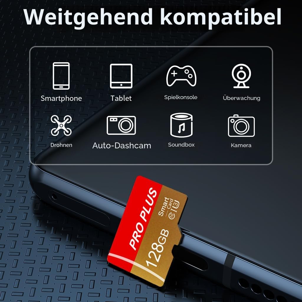 Speicherkarte 128GB UHS-I C10 A1 TF Card with Adapter