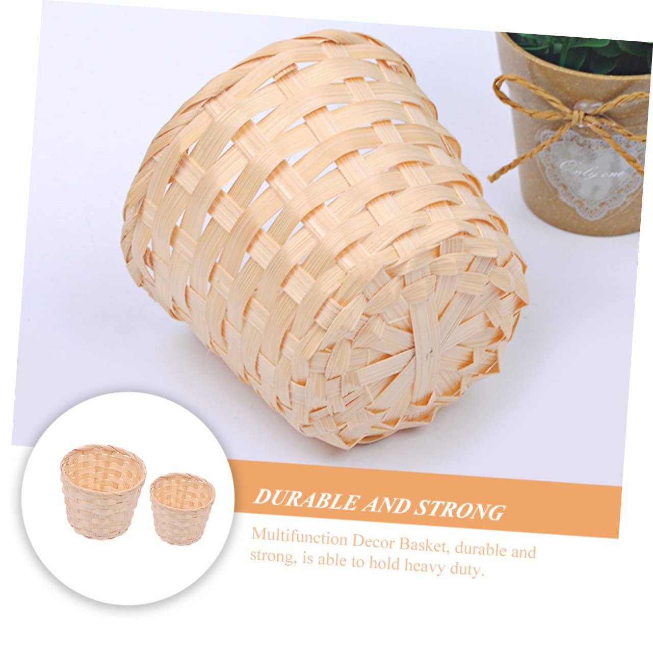 Cabilock 12Pcs Made Woven Baskets Multi Use Storage Containers for Home Organization and Food Display Sturdy for Packing and Decoration