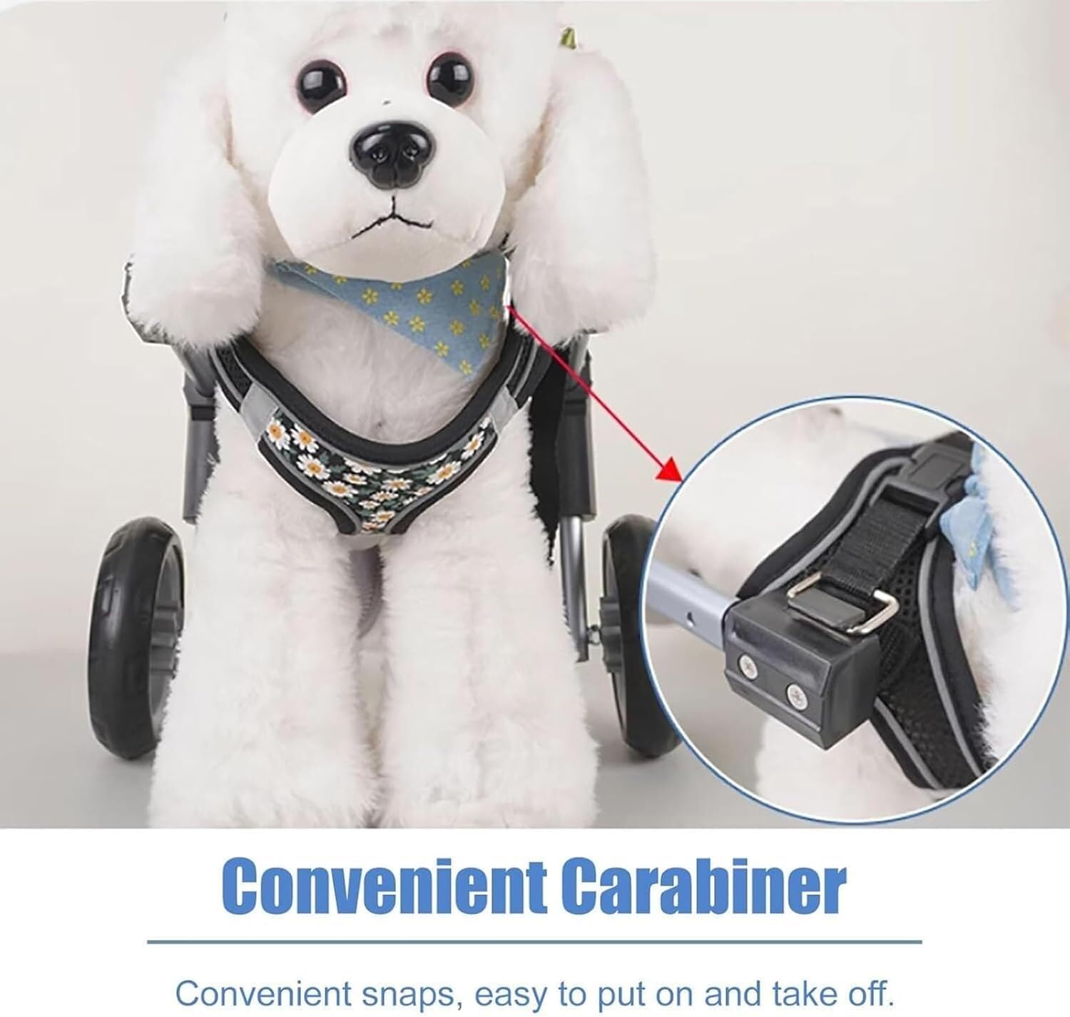 Fauteuil Roulant Réglable À 4 Roues pour Chiens, Pattes Avant Et Arrière – Aide À La Mobilité Légère pour Chiens Blessés, Handicapés Ou Âgés – Convient Aux Petites Et Grandes Races(4wheel,S)