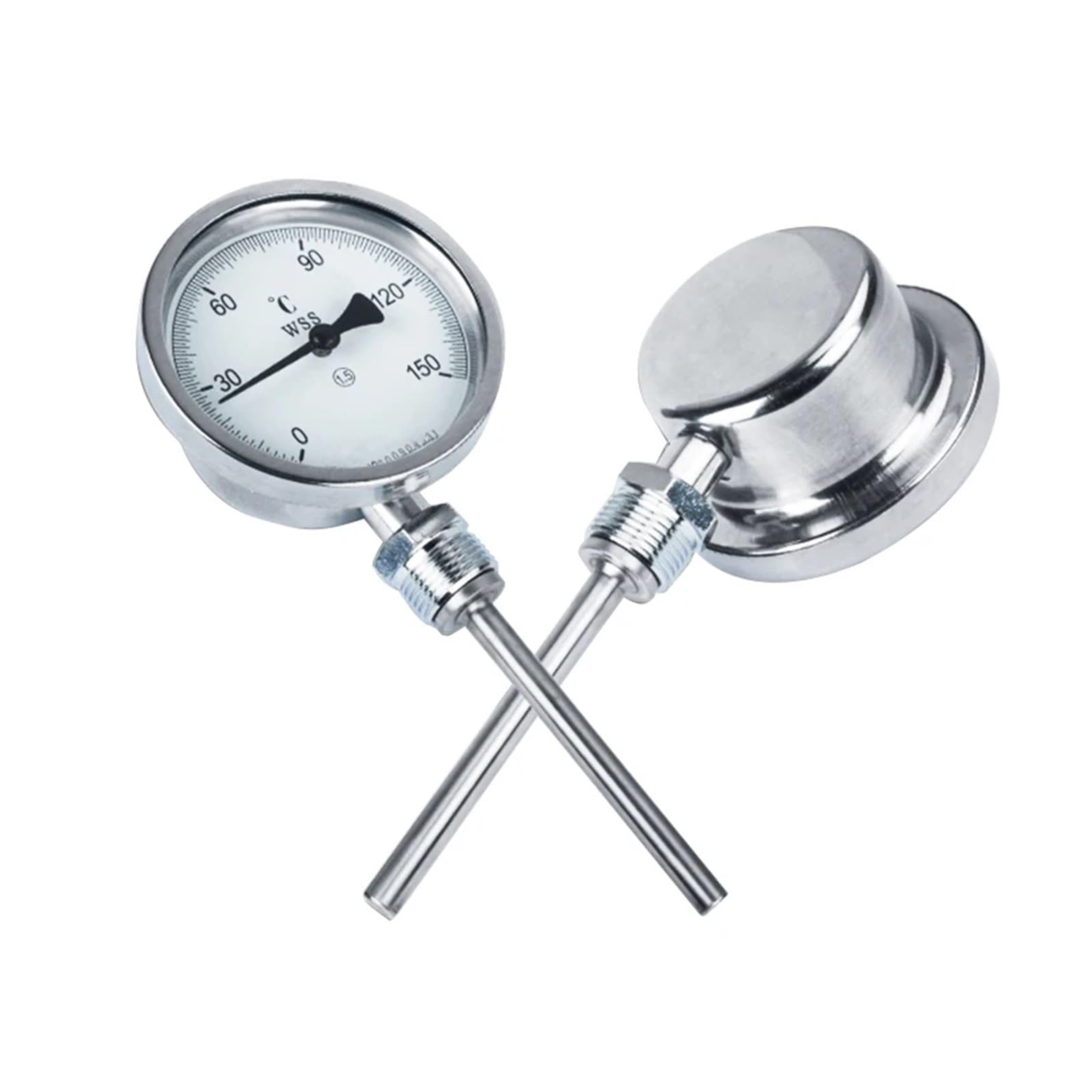 Termometro bimetallico con quadrante da 100 mm WSS401/411/481 0-100℃ 0-200℃ 8 mm di Diametro Termometro bimetallico assiale Radiale PT100(Axial 0-300C,200mm)