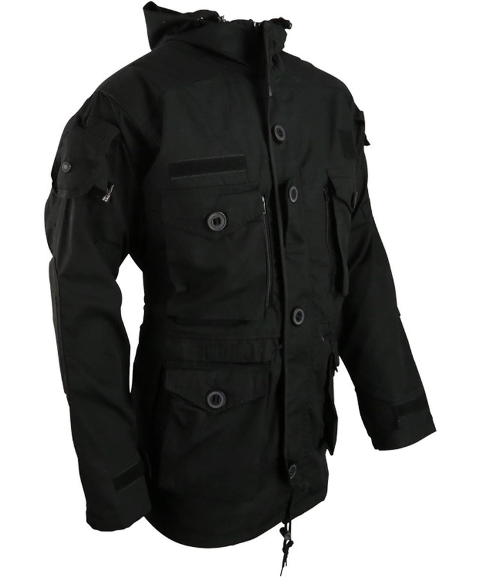 SAS Style Assault Jacket Black Rip-Stop Military Coat (Small)