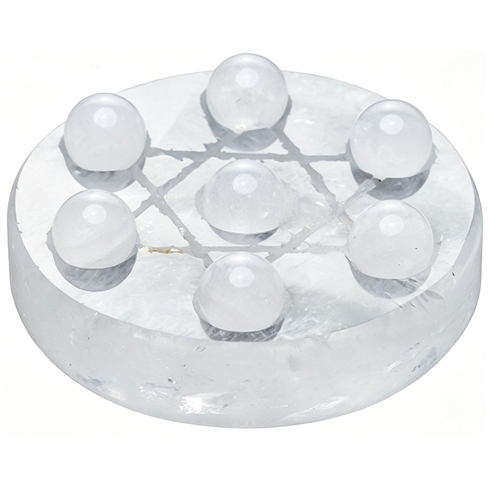 Zooeelly Reiki Crystal Balls Decor Ornament, Seven-Star Array Home Bedroom Living Room Cashier Desk Ornament Original Stone Polishing Fortune Teller Ball