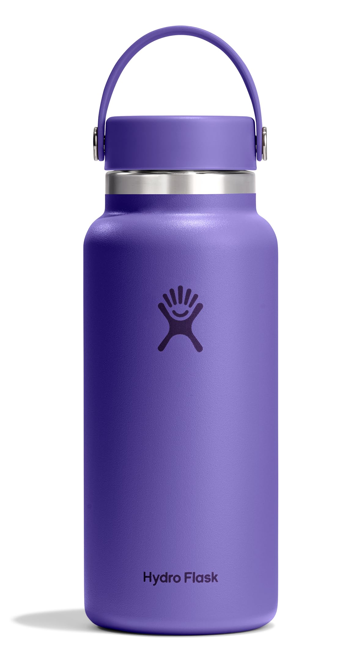 Water Bottle - Insulated Stainless Steel - Wide Mouth Flex Lid, Non Spill, Leakproof and Refillable in 32 Oz Utopia Purple