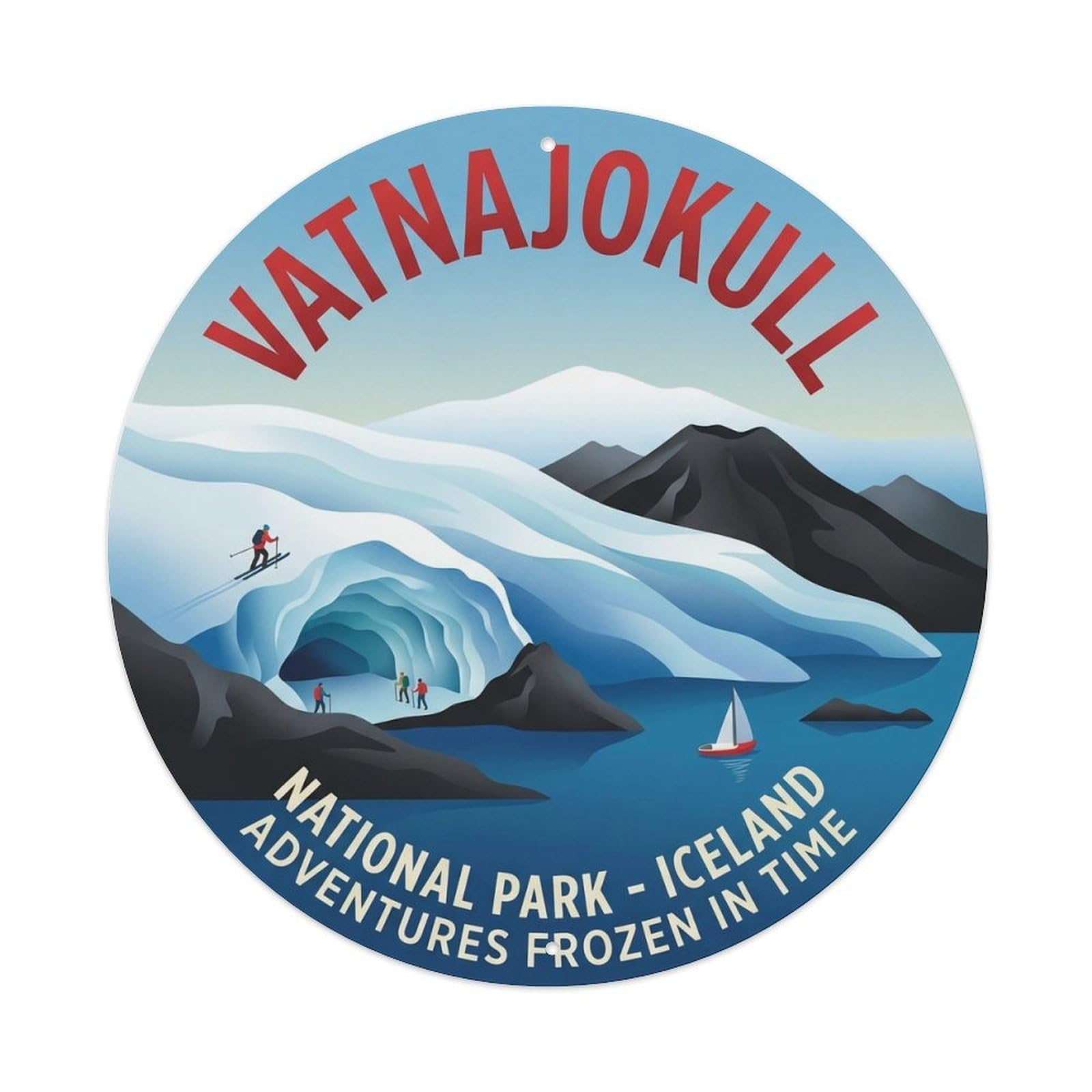 Vintage Travel Vatnajokull Iceland National Metal Tin Sign