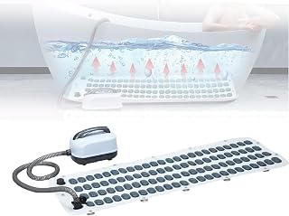 Surfing Massage Bath Mat - 6 Gear Adjustment,Bath Mat Inflatable Pillows & Remote,Body Bubbles Bath Machine, Full Body Massage Hydrotherapy Machine