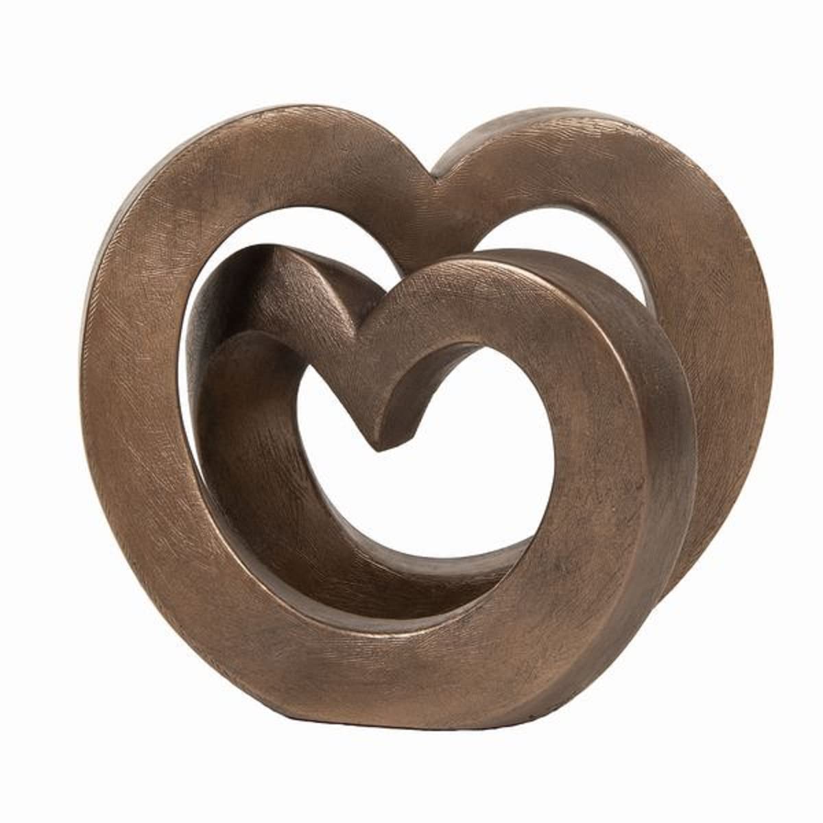 Small Love Hearts Cold Cast Bronze Sculpture AT052