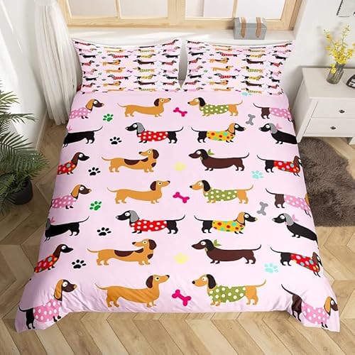 Funda Nordica Cama 90 Perro Salchicha Rosa