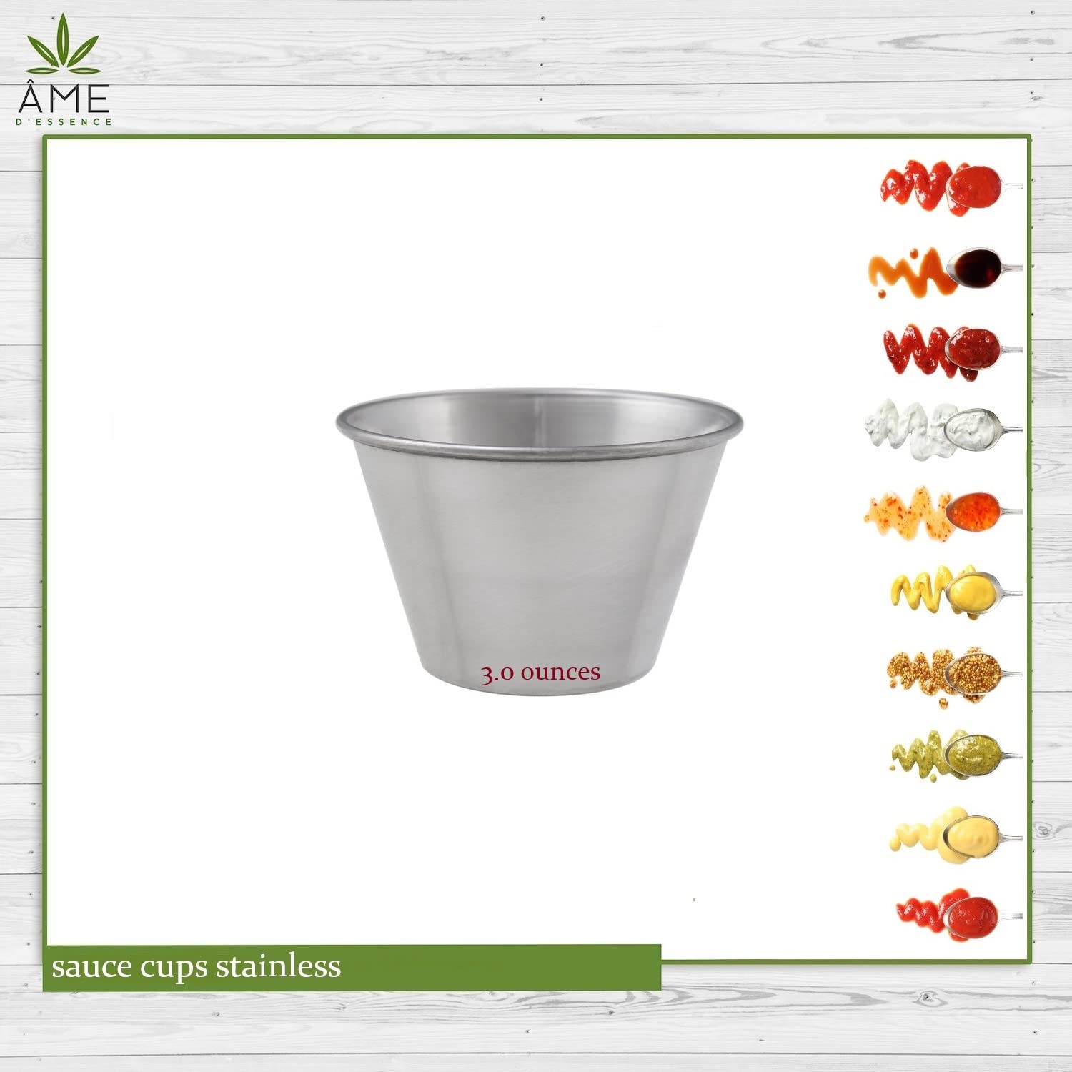 (Pack of 12) 3.0 oz. Ramekin Cups Stainless Steel Sauce Cups Commercial Grade Portion Dressings Cups