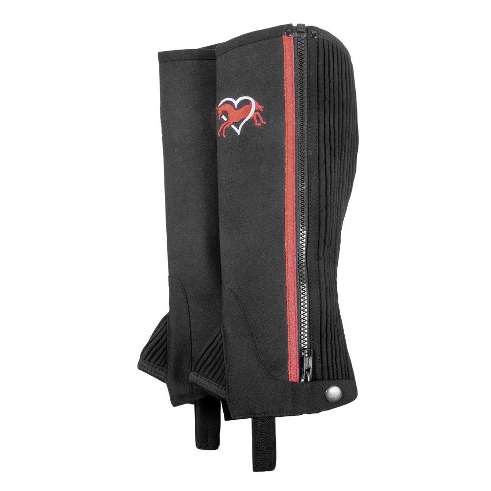USG 11550008-546-210-302 Lovely Pony Jodhpur - Polainas para niños, corte normal, color negro y rojo, talla XS