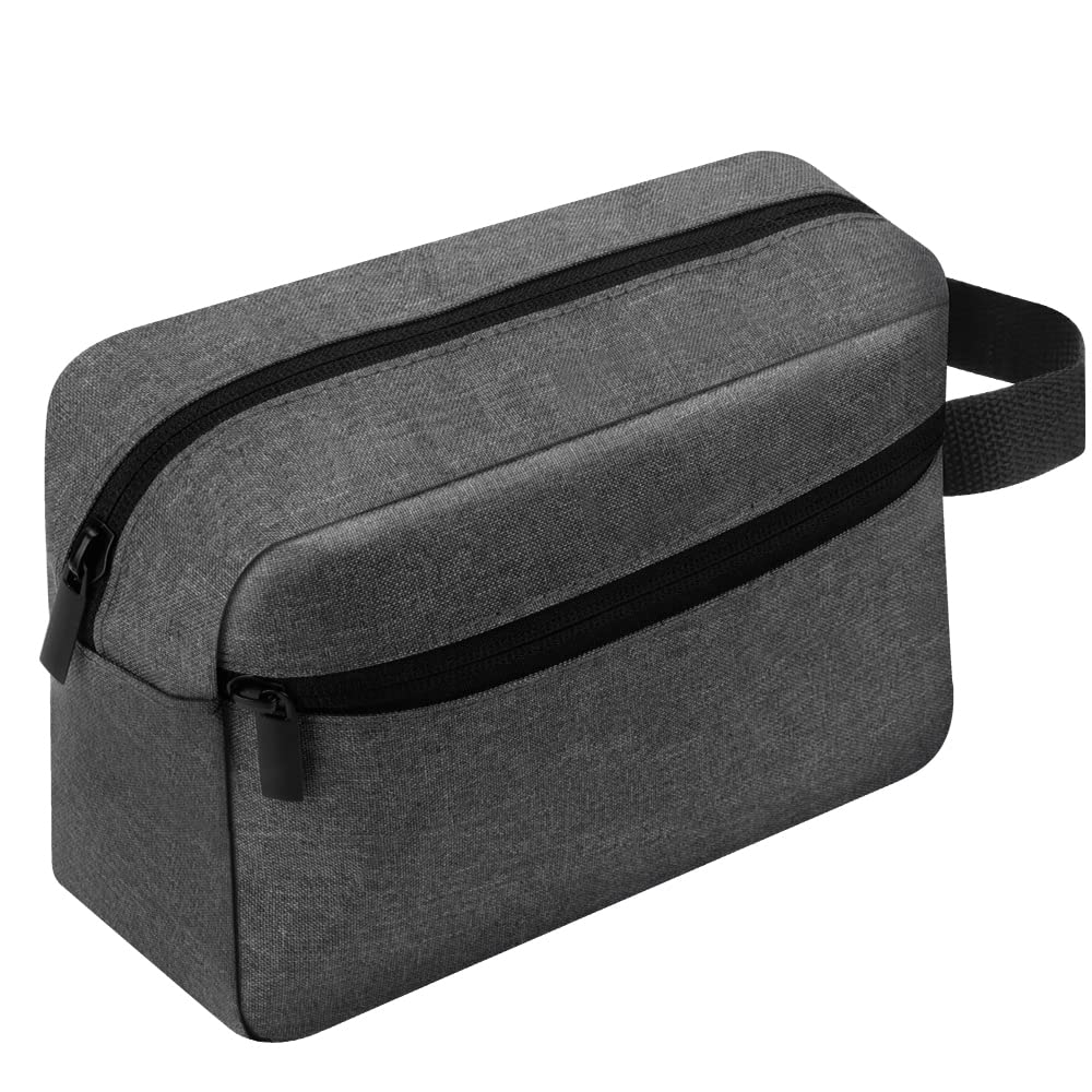 lmytdoToiletry Bag for Men, Portable Travel Wash Bag Waterproof Shaving Bag Toiletries Accessories Cosmetic Bag Make Up Bag, Gym Shower Bathroom Makeup Bag with Handle (Grey)