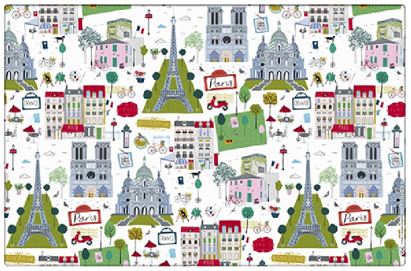 Set de Table Paris Tour Eiffel - Motif Patchwork de touts Les Monuments de Paris