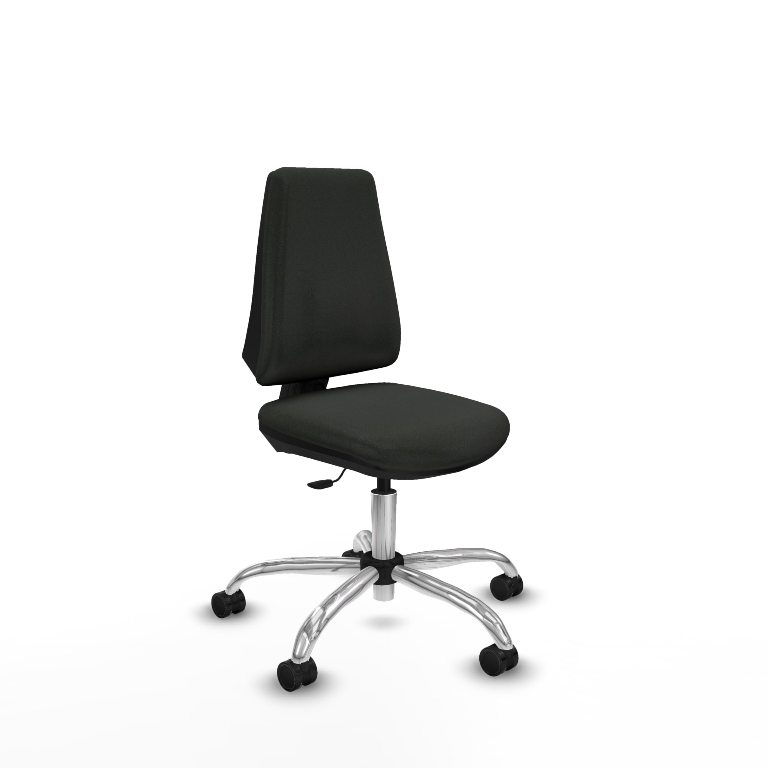 Piqueras y Crespo - Silla para Oficina Negra Elche sin Brazos. Equipado con Contacto Permanente Básico y Espuma de Corte. con Ruedas 65Mm Nailon. Negro