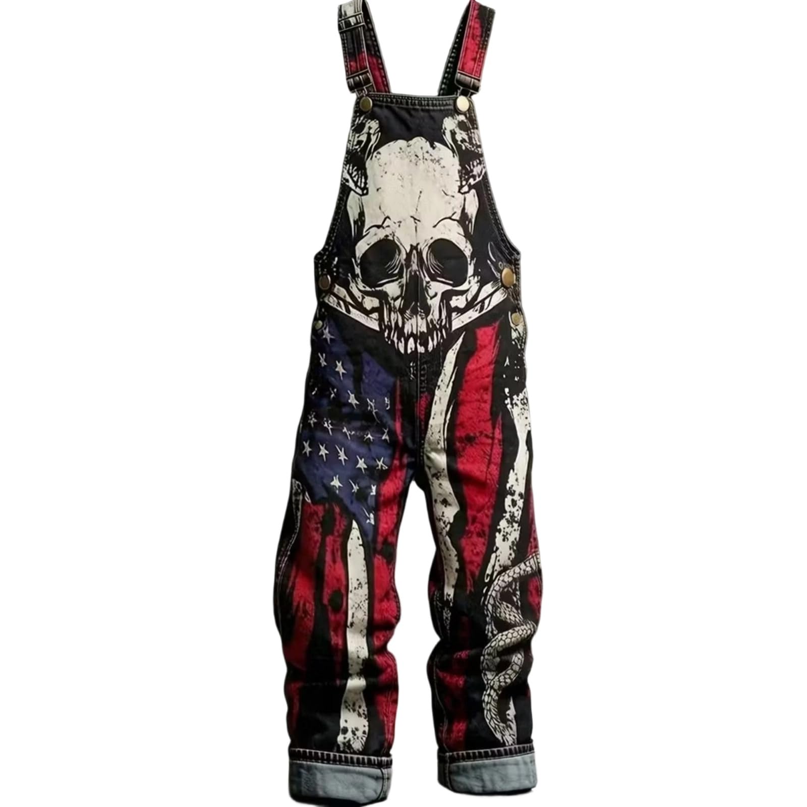 Pantalones con tirantes estampados para uso casual: estilo con ajuste cómodo y
