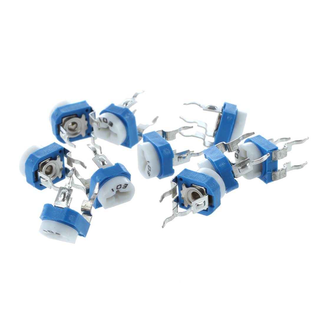 Qutsvosh 10X 6mm 10k ohm Horizontal Pot Variable Cermet Potentiometer Trimmer Resistor UK