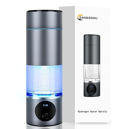 SANKEDOU Botella de agua de hidrógeno con tecnología PEM SPE de 5000 ppb, máquina ionizadora de agua de hidrógeno portátil 2024, generador de agua
