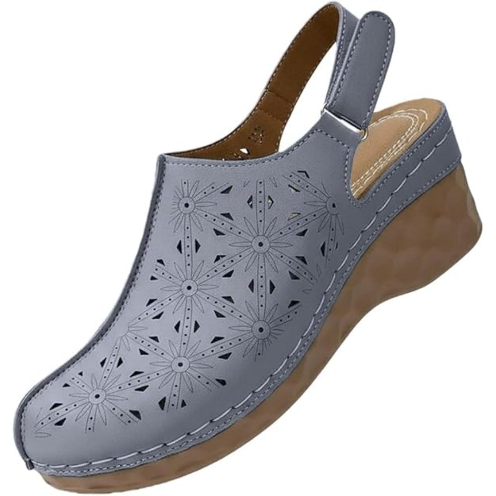 Generico Sandales OrthopéDiques Femme Confortables LéGèRes AntidéRapantes Semelle Souple Respirantes Chaussures Femme éTé éLéGantes Mules Support Coupe Large Ville Vacances