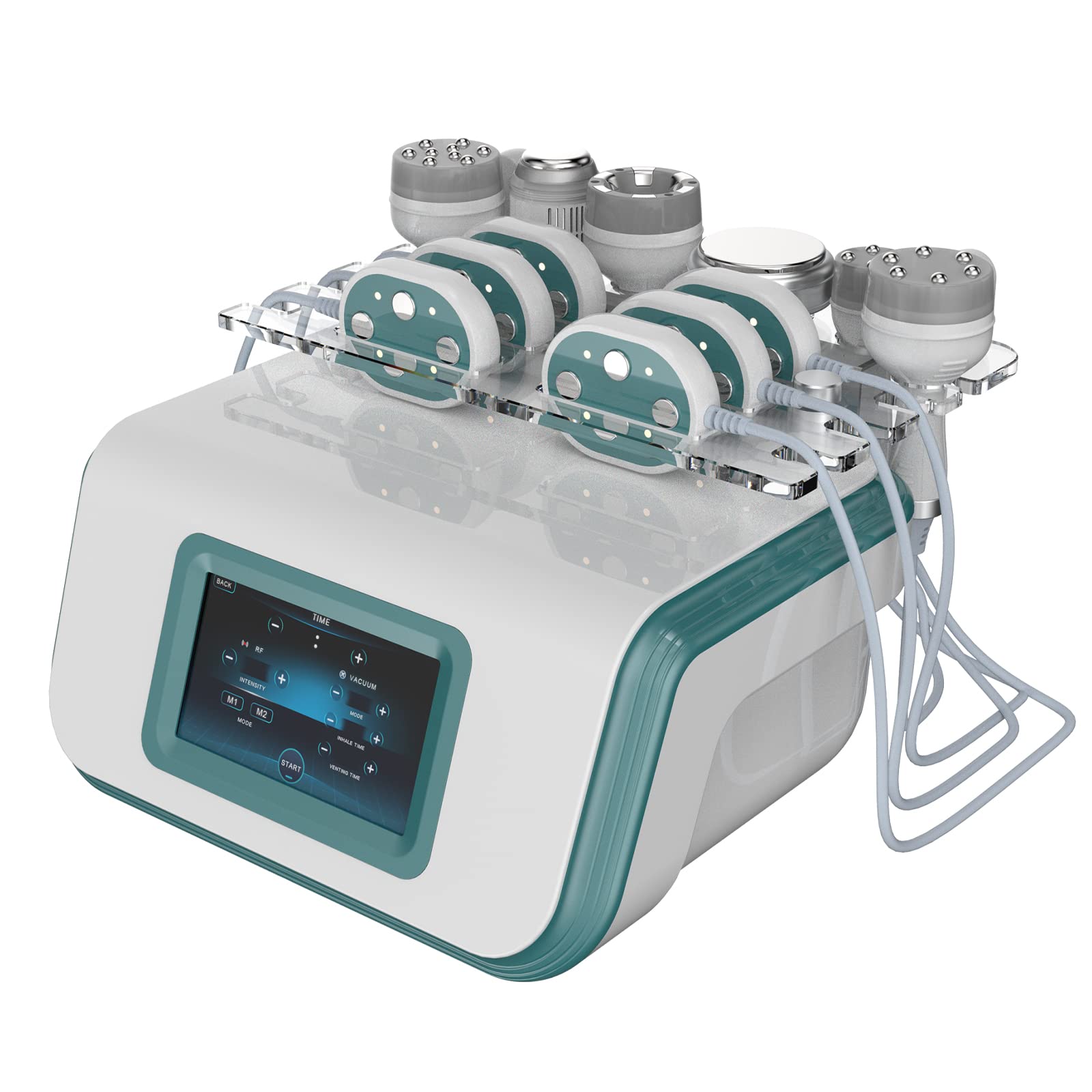 7 in 1 40K Kavitation Körper Schlankheits Maschine Multipolar Vakuum RF Form Sculpting Gerät Laser Pads mit RF für Cellulite Reduktion Hautstraffung Elitzia ET2022PB (Grün)