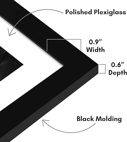 Vista 694 de Americanflat Portarretratos de 8 x 12 pulgadas con plexiglás pulido, juego de 2 portarretratos de 6 x 8 pulgadas con paspartú o para fotos de 8 x 12