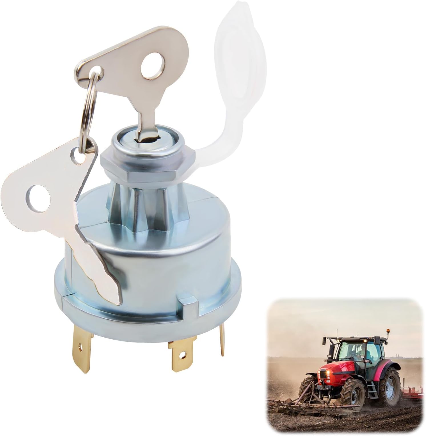 Universal 12/24v Tractor Plant Ignition Switch 35670 128sa Fits for Massey Ferguson JCB AS Lucas 35670 Ignition Starter with 2 Keys