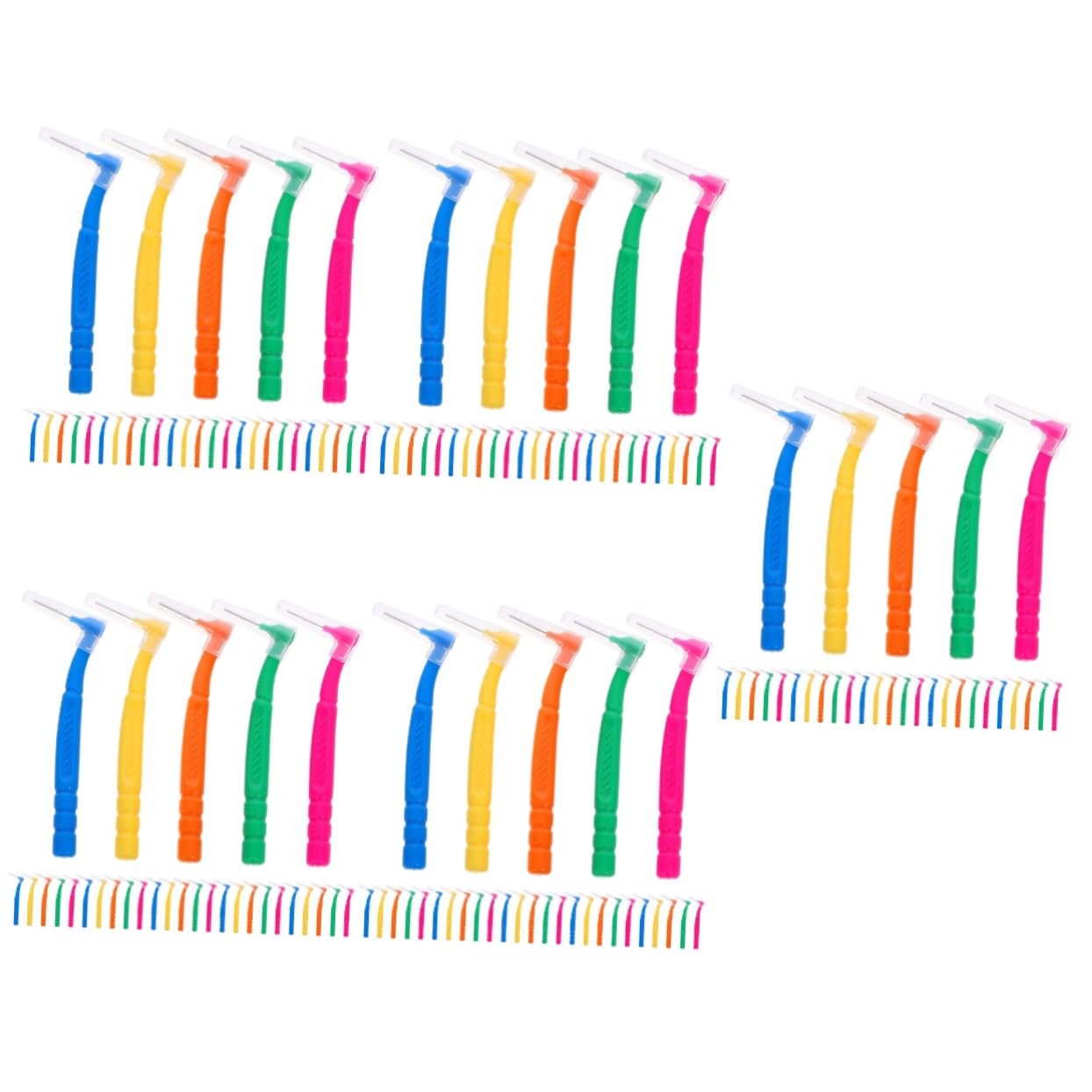 5 Ensembles Brosse Interdentaire Espace Adulte Brosse De Nettoyage Des Gencives Des Dents Mince Petit Brosser Pour Cleaner En Forme De Incliné Ferme Compact Plastique 30 Pièces * 5