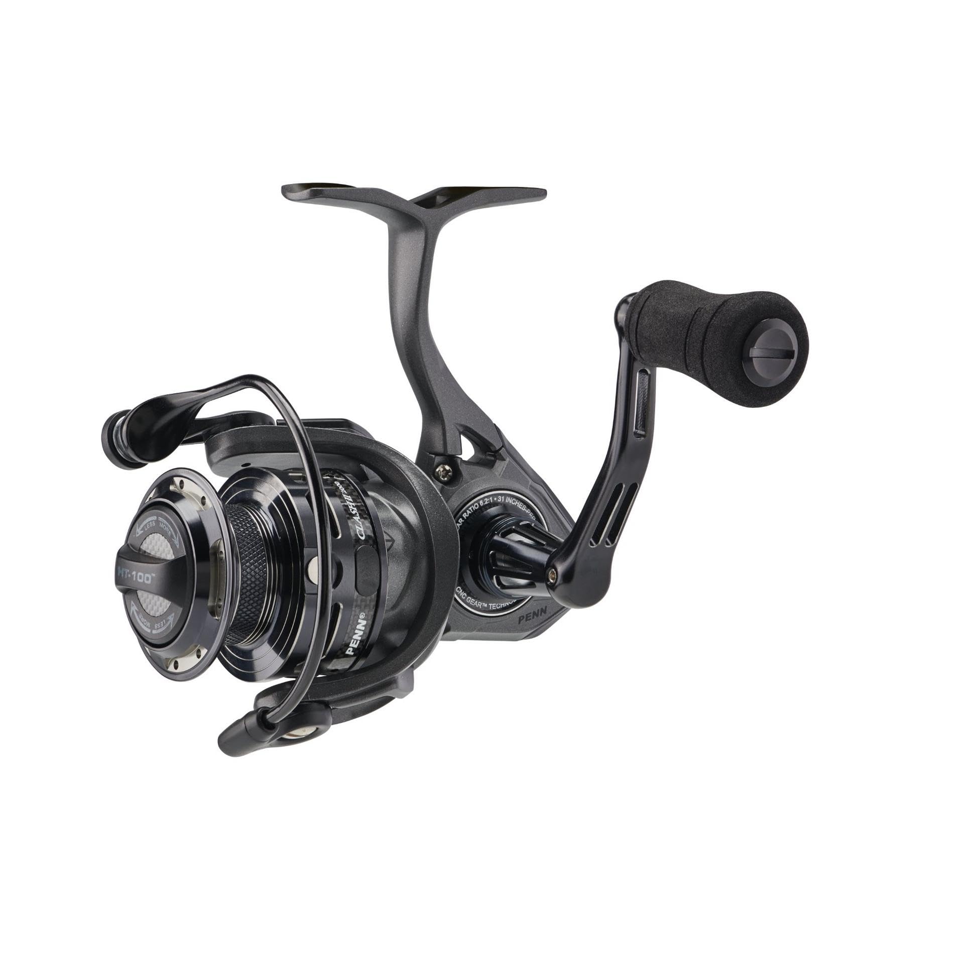 Penn Clash II Spinning Reel - Lightweight Saltwater Shore and Kayak Fishing Reel for Lure Fishing - Sea Fishing Reel for Bass, Pollack, Cod, Wrasse, Grey/Black