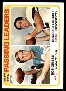 1978 Topps #331 Passing Leaders Bob Griese/Roger Staubach Dolphins/Cowboys (Football Card) EX Dolphins/Cowboys Purdue/New Mexico Military Institue/Navy