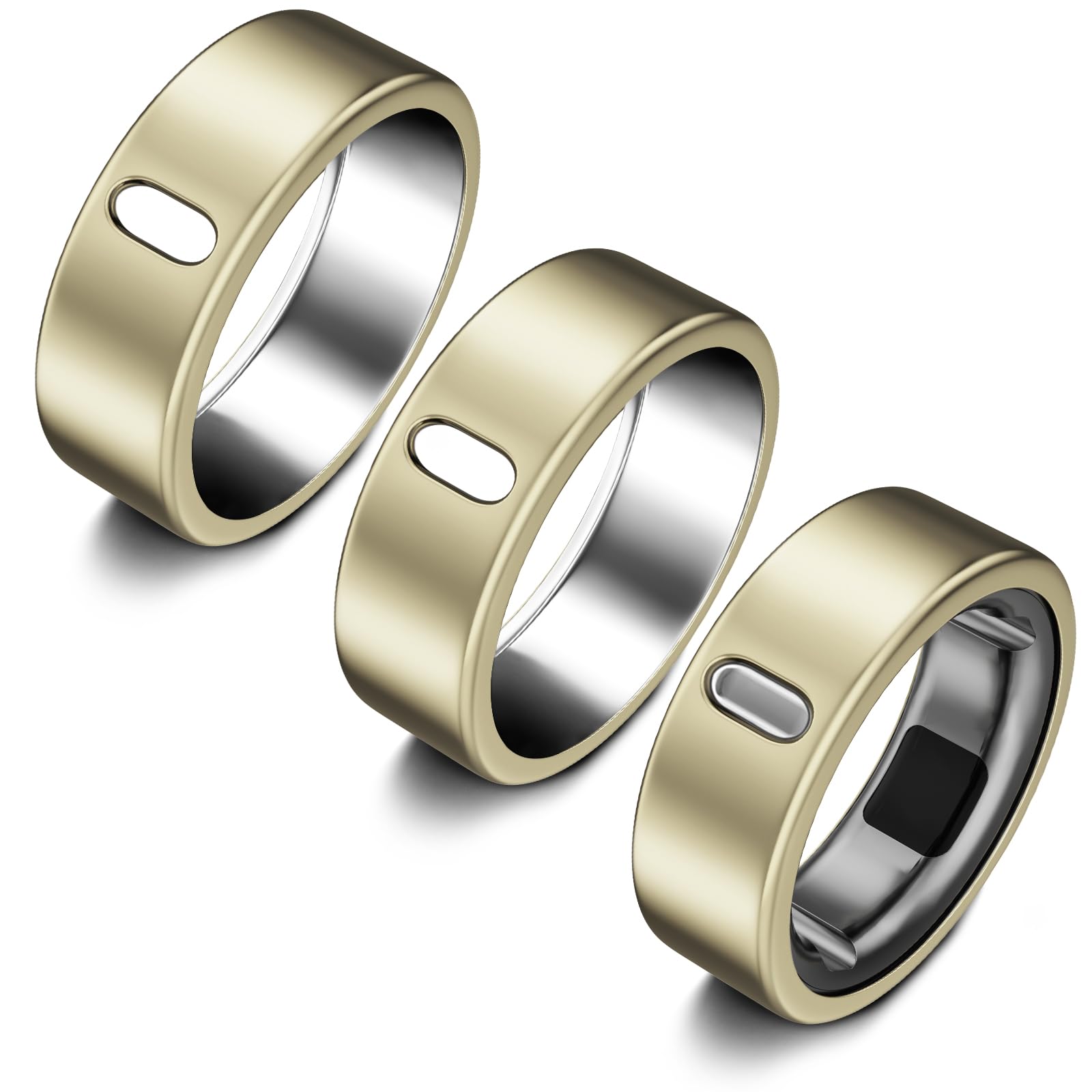 3 Pack Cover Compatible with Oura Ring Gen 4/Oura Ring Gen 3 Horizon/Heritage, Support Charging with Cover on, Anti-Scratch TPU Protector for Men Women (Size 10, ChampagneGold*3)