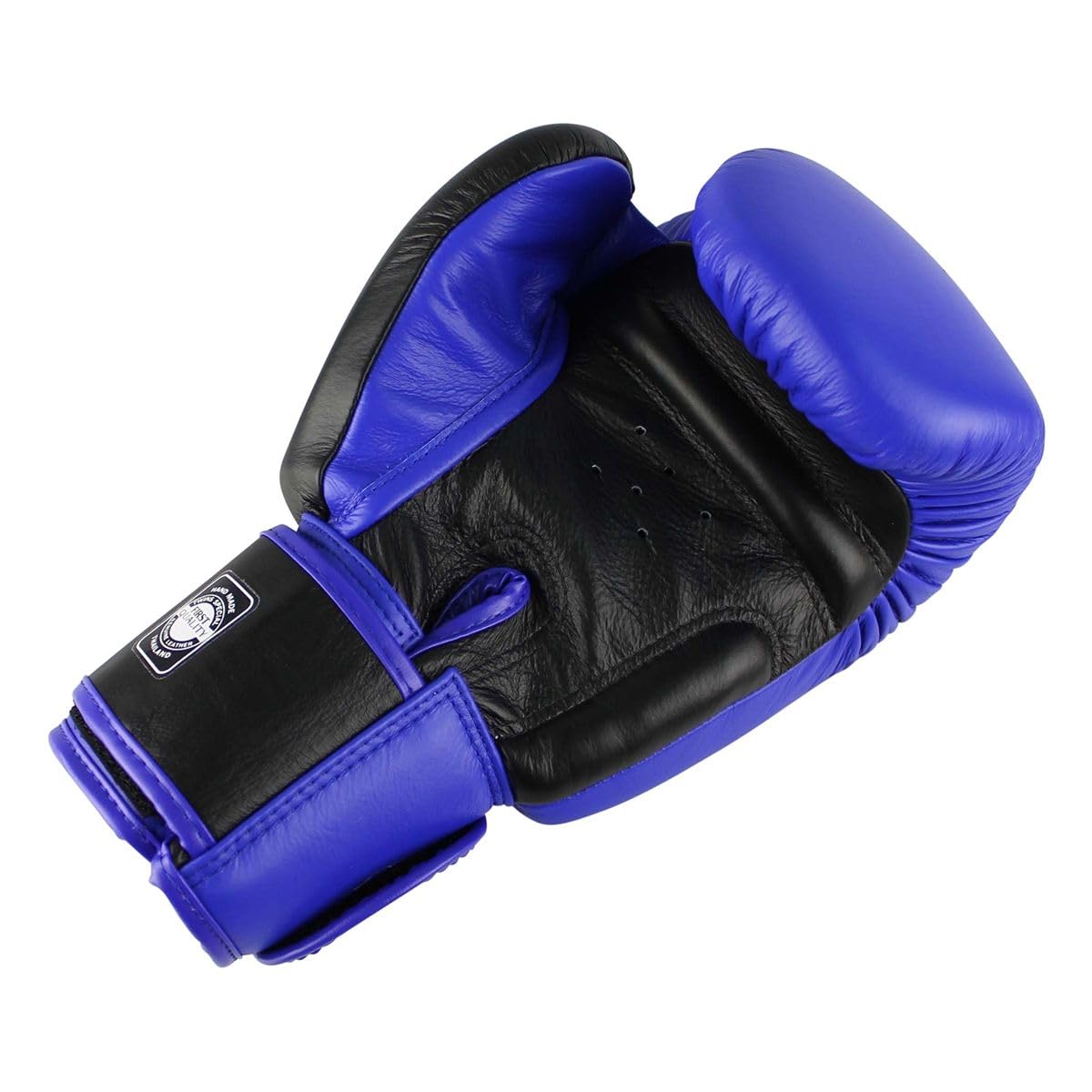 Twins Special BGVL3 Boxhandschuhe - Leder - Für MMA, Kickboxen, Muay Thai - Sparring und Training - Blau/Schwarz - 14 oz
