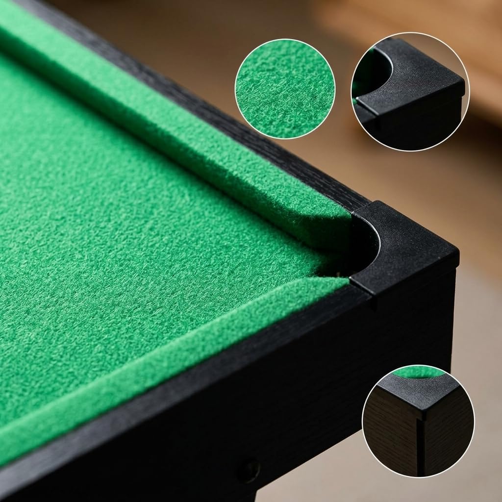 Biliardo per Bambini, Mini Biliardo da Tavolo in Legno con Accessori Completi, Salvaspazio