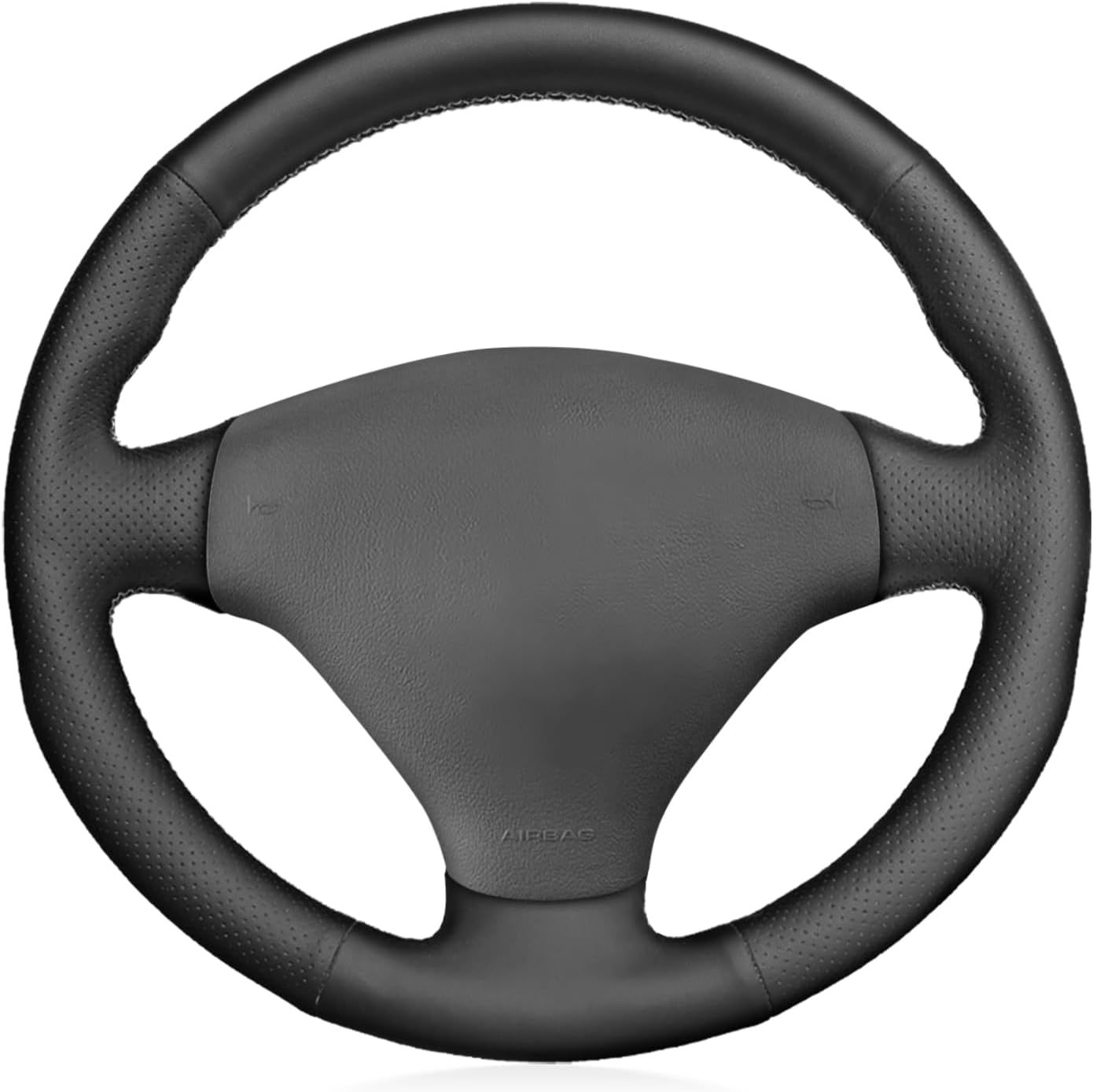 MEWANT Customized Hand-Stitched Black Artificial Leather Automotive Interior Accessories Car Steering Wheel Covers Wrap for Audi TT 1999-2005 A3 3-Spoke 2000-2003