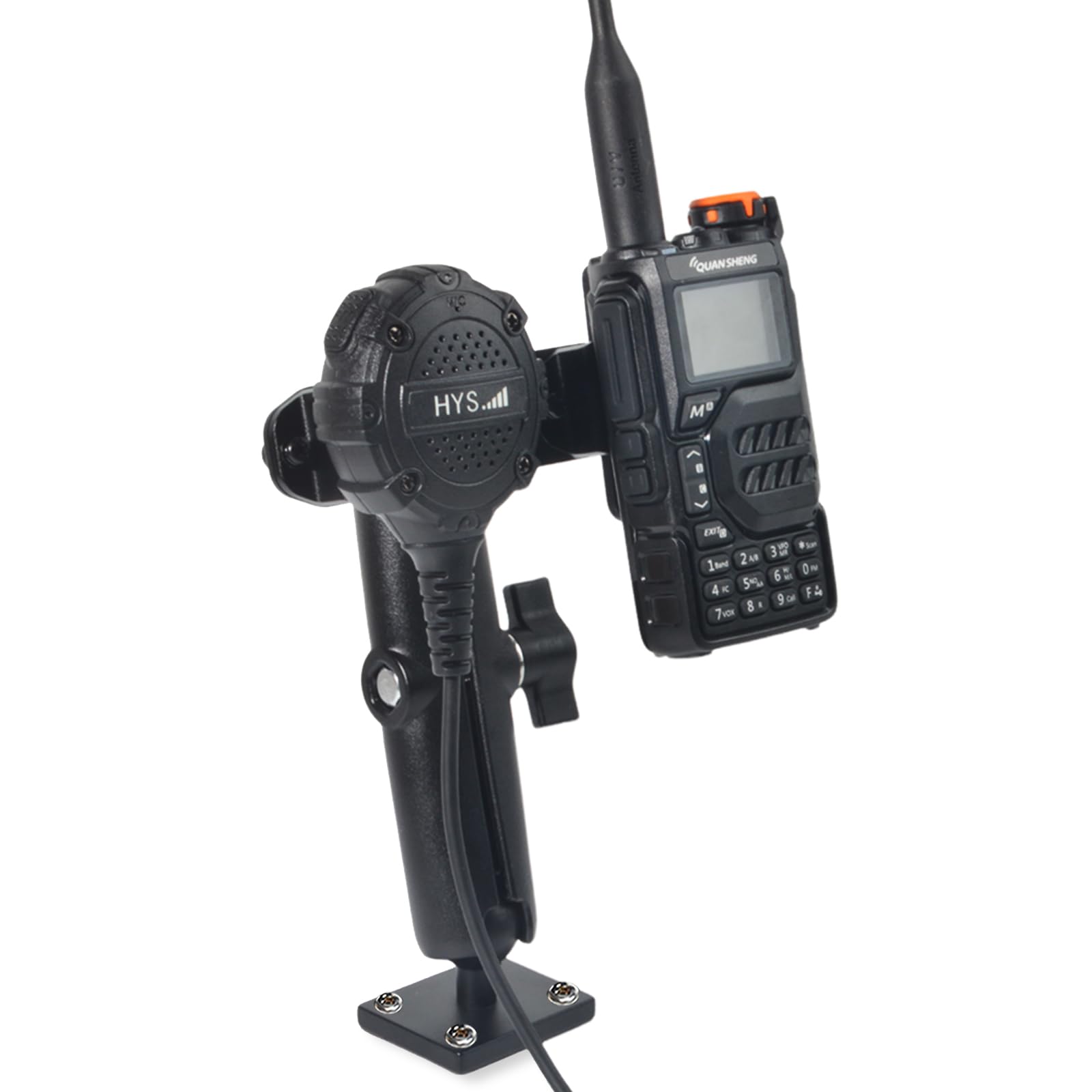 Podwójny klips, uchwyt radiowy do ciężarówki, mikrofon, głośnik, kompatybilny z Baofeng Kenwood, Motorola Quansheng