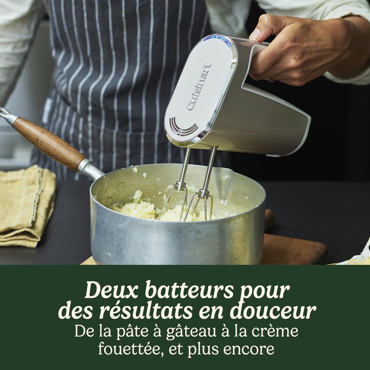 Cuisinart Cordless Power Hand Mixer | mikser do ciasta do pieczenia | kij ze stali nierdzewnej, 5 prędkości | możliwość ponownego ładowania | 20 minut ciągłej pracy | nadaje się do mycia w zmywarce |