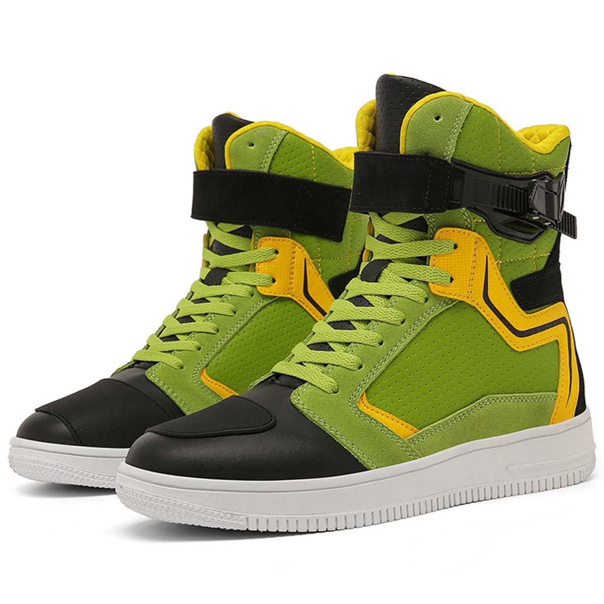 Scarpe Moto Uomo Stivali da Moto in Pelle Traspirante | Protezioni Rinforzate, Supporto della Caviglia, Suola Antiscivolo, sportivi, Città Corsa Strada