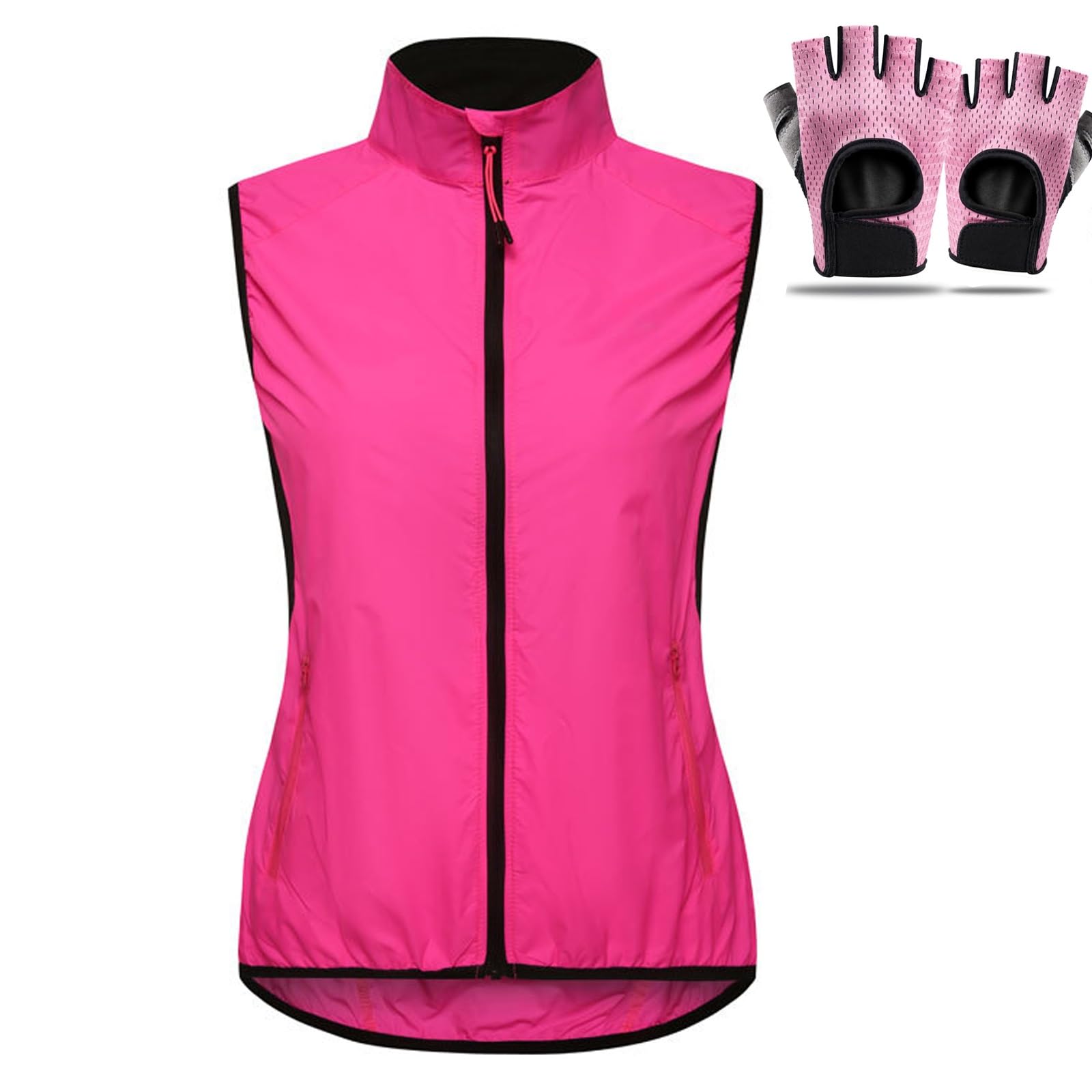 JQslycdmv Womens Breathable Running Jacket, Sleeveless Windbreakers High Reflective Running Vest