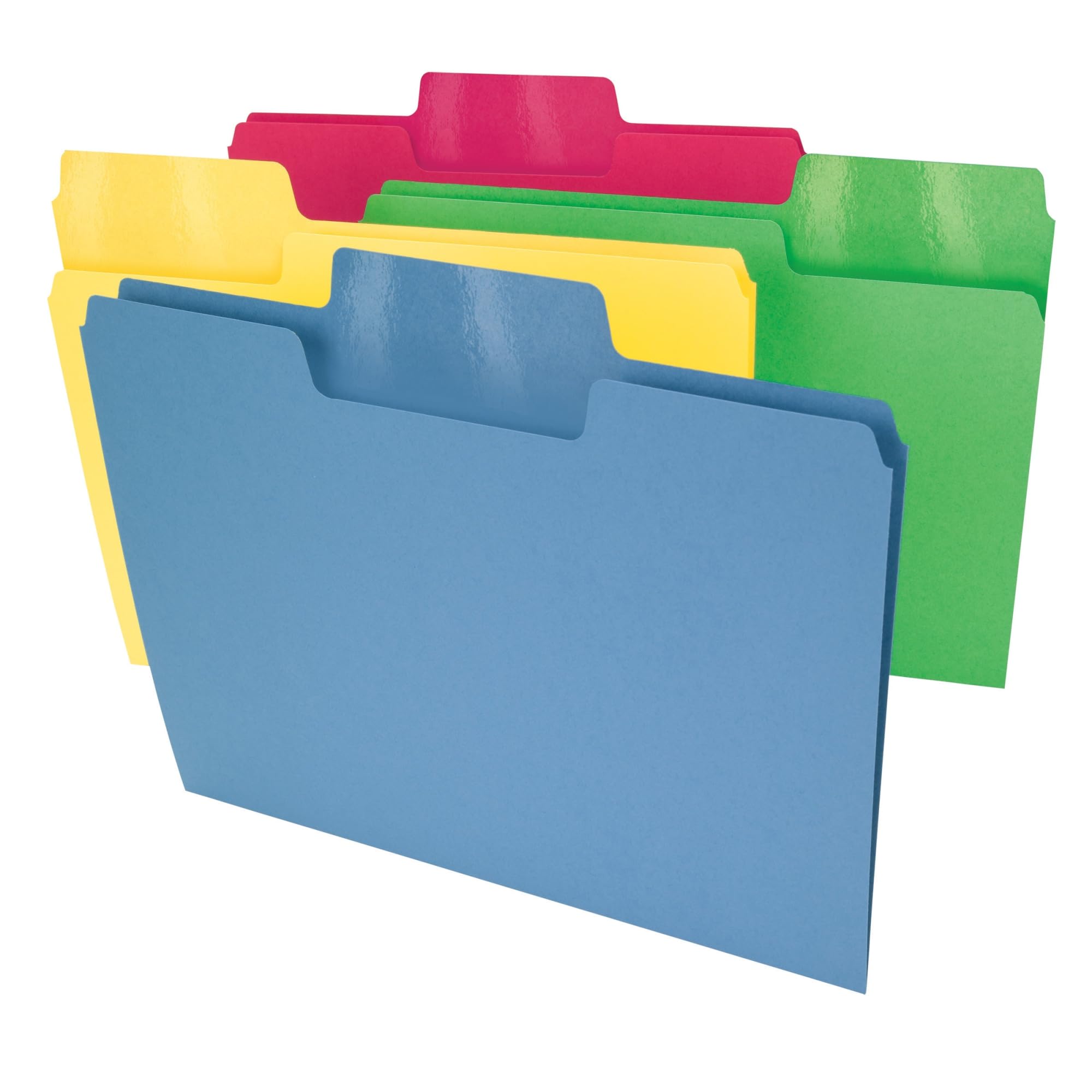 Smead Erasable SuperTab File Folder, Erasable Oversized 1/3-Cut Tab, Letter Size, Assorted Primary Colors, 24 per Pack (10480)