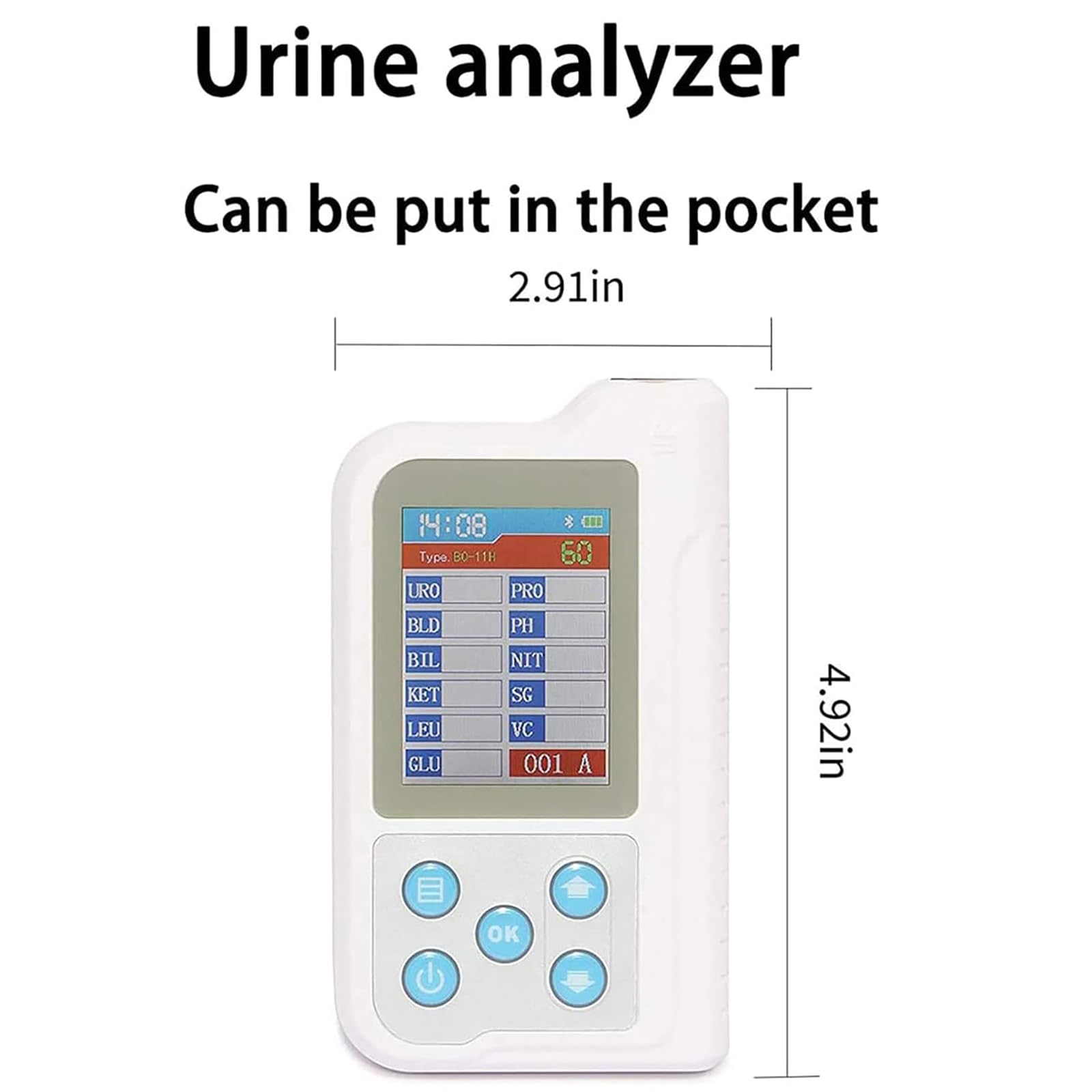 Analizador De Orina Digital, Analizador De Orina Portátil Con Tiras Reactivas De PH, 11 Instrumentos De Prueba Y Análisis De Orina De Rutina, Para Hospitales, Clínicas Y Hogares