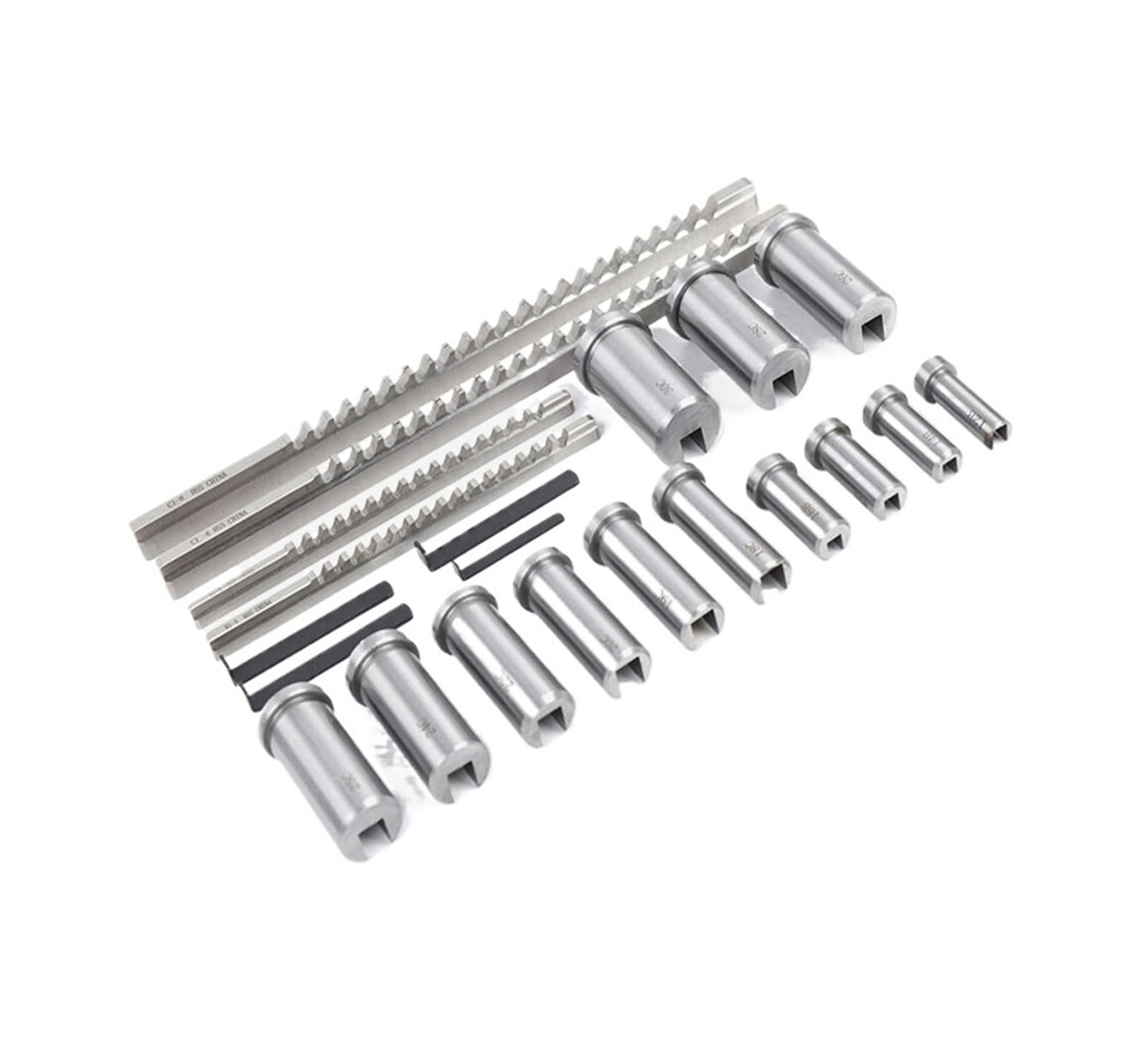 Juego de brochas para chaveteros, 22 Piezas, Herramientas de Corte HSS para máquinas CNC y metalurgia, Accesorios de Torno de precisión eficientes.