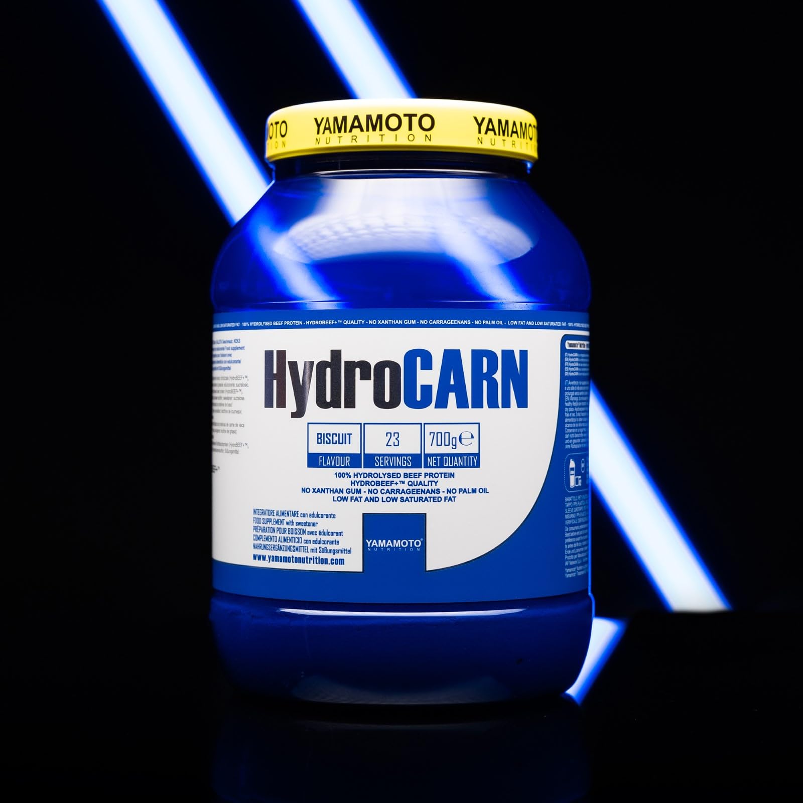 YAMAMOTO Nutrition, HydroCARN HydroBeef+ 700 gr, Integratore di Proteine del Manzo Idrolizzate, Proteine per Sportivi Senza OGM e Olio di Palma, Senza Glutine e Senza Lattosio, Gusto Biscotto